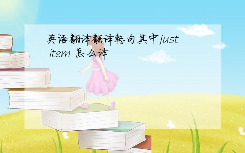 英语翻译翻译整句其中just item 怎么译