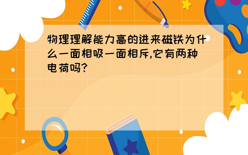 物理理解能力高的进来磁铁为什么一面相吸一面相斥,它有两种电荷吗?