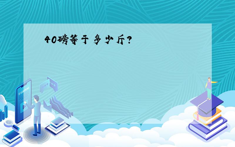 40磅等于多少斤?