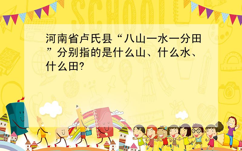 河南省卢氏县“八山一水一分田”分别指的是什么山、什么水、什么田?