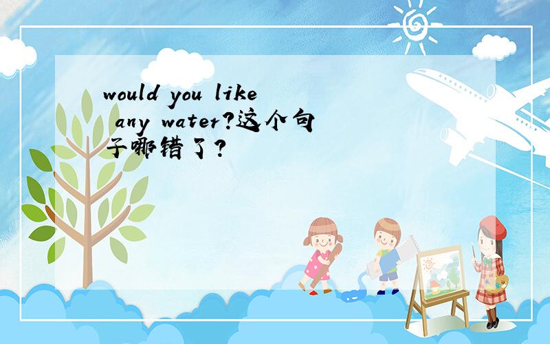 would you like any water?这个句子哪错了?