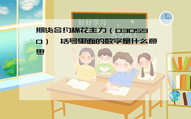 期货合约棉花主力（030590）,括号里面的数字是什么意思