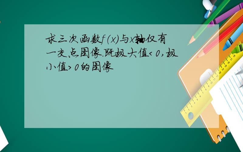 求三次函数f（x）与x轴仅有一交点图像.既极大值＜0,极小值＞0的图像