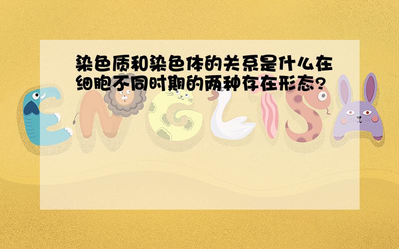 染色质和染色体的关系是什么在细胞不同时期的两种存在形态?