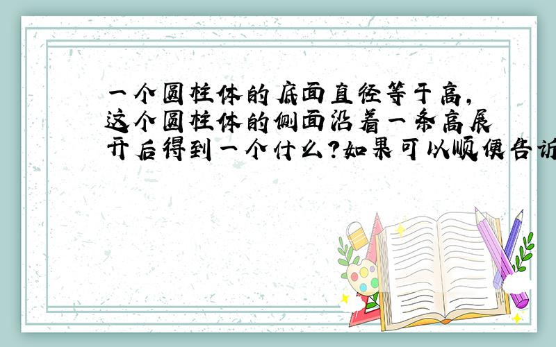 一个圆柱体的底面直径等于高,这个圆柱体的侧面沿着一条高展开后得到一个什么?如果可以顺便告诉我理由,