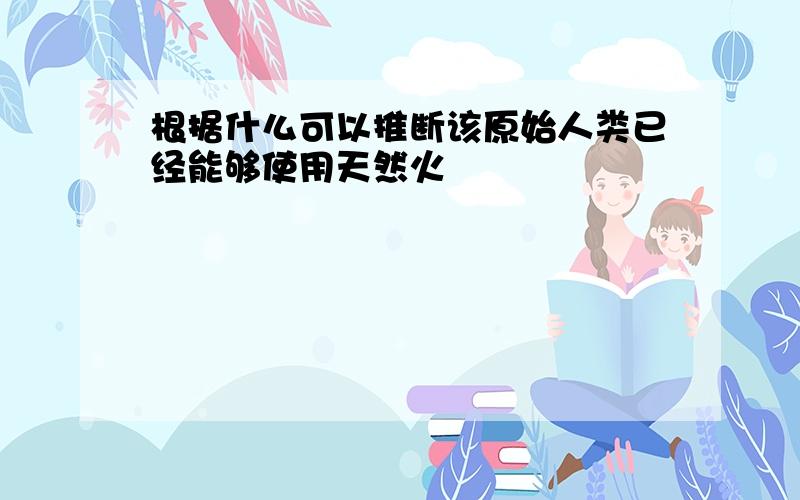 根据什么可以推断该原始人类已经能够使用天然火