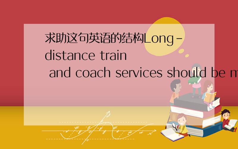 求助这句英语的结构Long-distance train and coach services should be ma