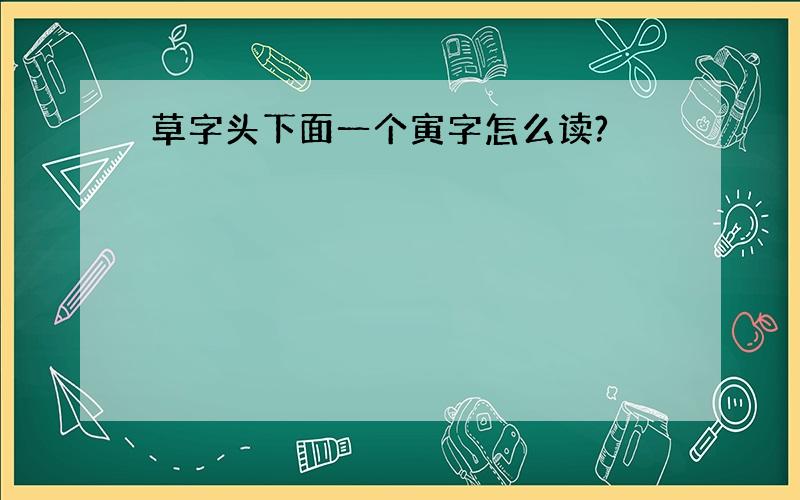 草字头下面一个寅字怎么读?