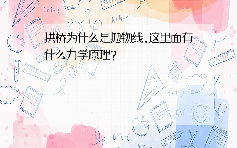 拱桥为什么是抛物线,这里面有什么力学原理?