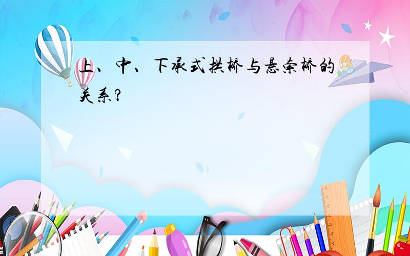 上、中、下承式拱桥与悬索桥的关系?