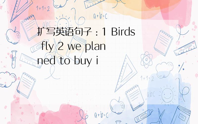 扩写英语句子：1 Birds fly 2 we planned to buy i