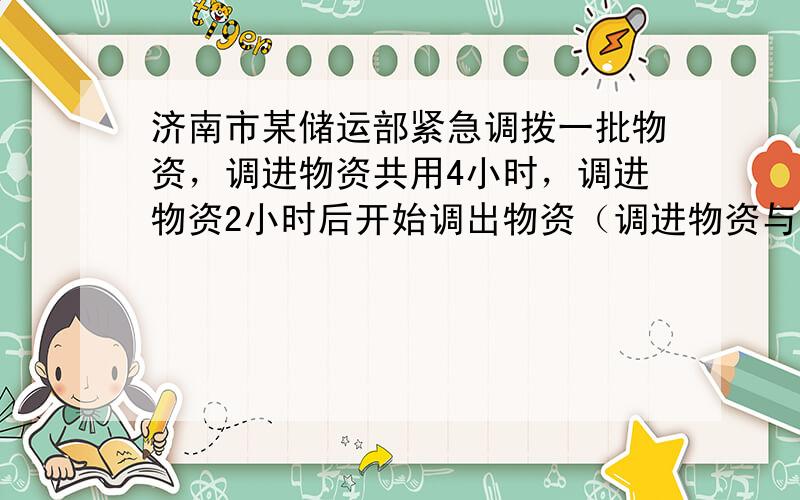 济南市某储运部紧急调拨一批物资，调进物资共用4小时，调进物资2小时后开始调出物资（调进物资与调出物资的速度均保持不变）.