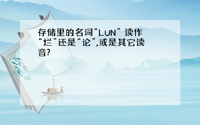 存储里的名词“LUN” 读作“烂”还是“论”,或是其它读音?