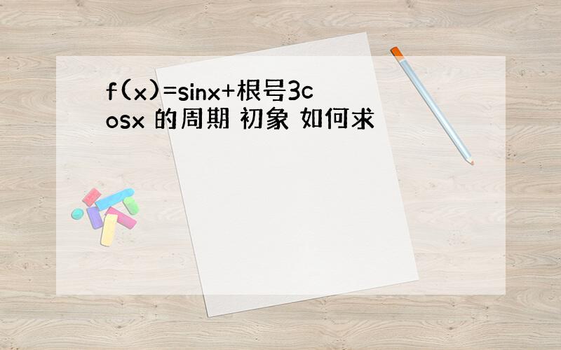 f(x)=sinx+根号3cosx 的周期 初象 如何求