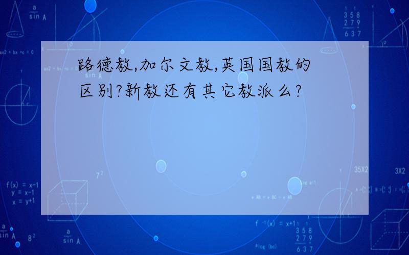 路德教,加尔文教,英国国教的区别?新教还有其它教派么?