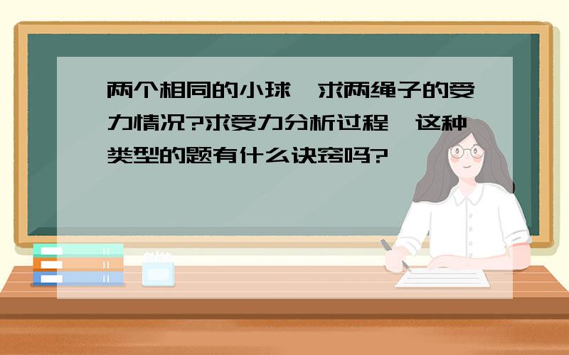 两个相同的小球,求两绳子的受力情况?求受力分析过程,这种类型的题有什么诀窍吗?