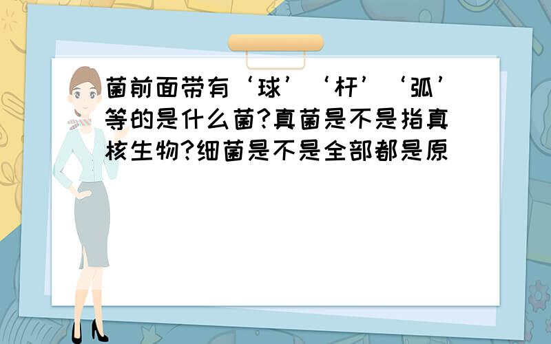 菌前面带有‘球’‘杆’‘弧’等的是什么菌?真菌是不是指真核生物?细菌是不是全部都是原