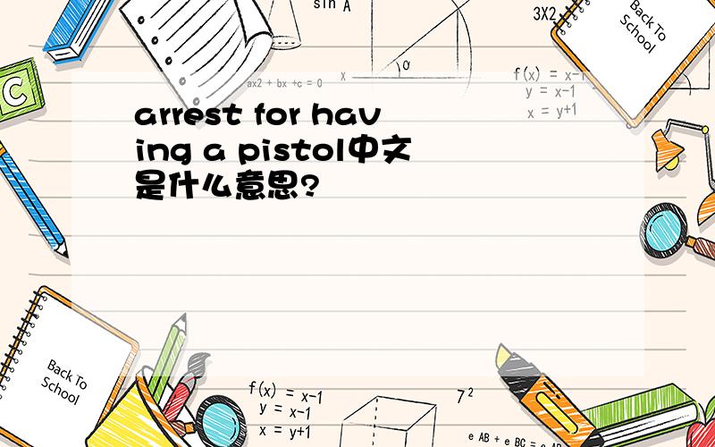 arrest for having a pistol中文是什么意思?