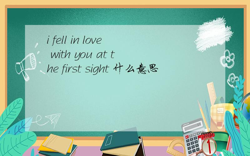 i fell in love with you at the first sight 什么意思