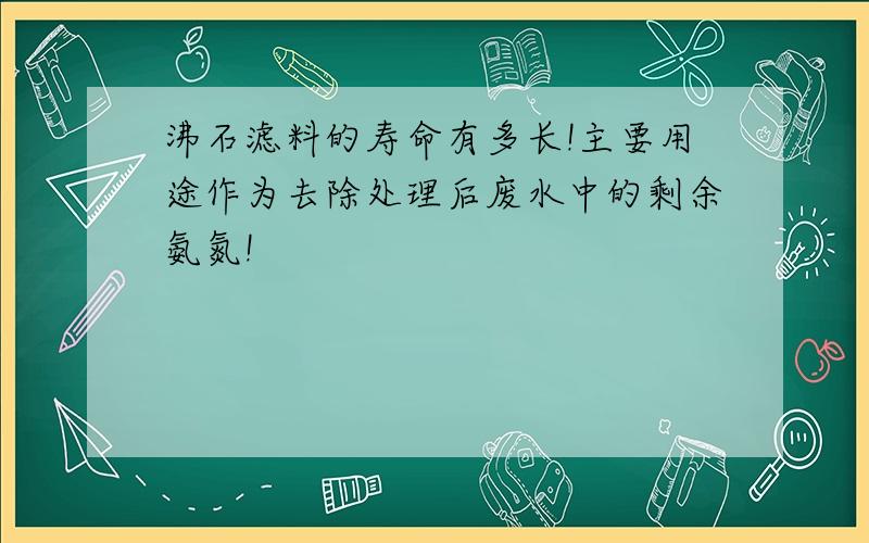 沸石滤料的寿命有多长!主要用途作为去除处理后废水中的剩余氨氮!