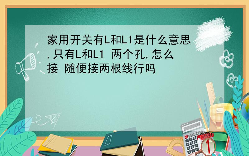 家用开关有L和L1是什么意思,只有L和L1 两个孔,怎么接 随便接两根线行吗