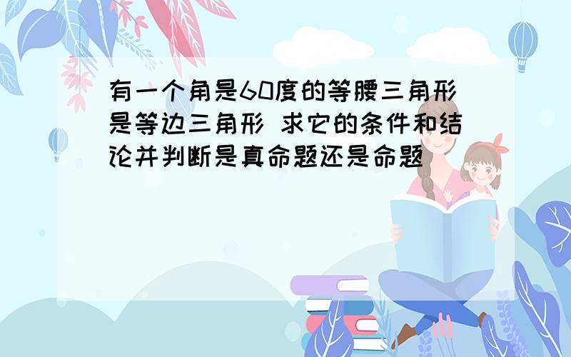 有一个角是60度的等腰三角形是等边三角形 求它的条件和结论并判断是真命题还是命题