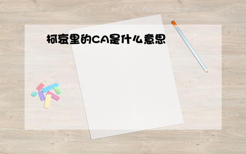 柯哀里的CA是什么意思