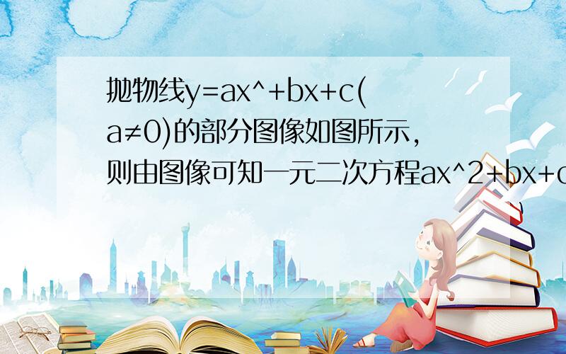 抛物线y=ax^+bx+c(a≠0)的部分图像如图所示,则由图像可知一元二次方程ax^2+bx+c=0的较大的解是