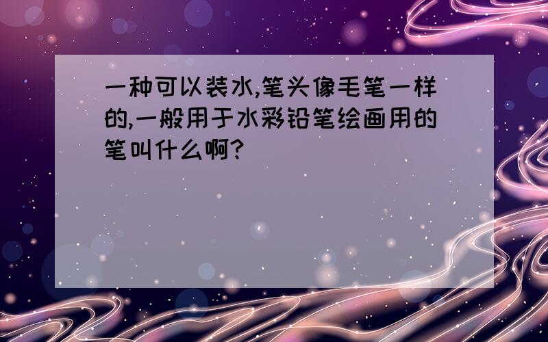 一种可以装水,笔头像毛笔一样的,一般用于水彩铅笔绘画用的笔叫什么啊?