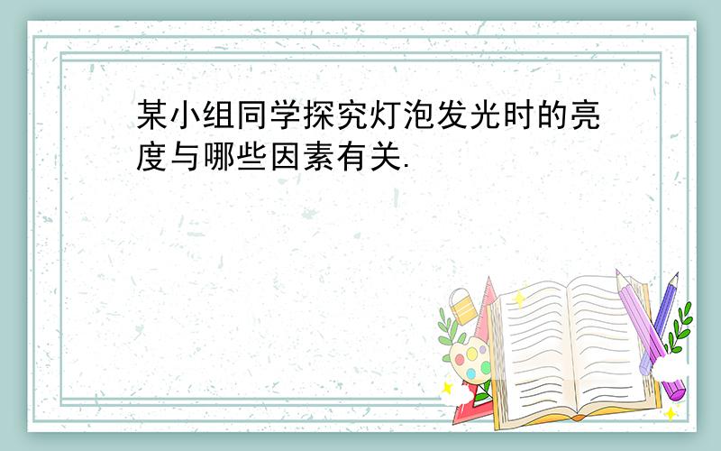 某小组同学探究灯泡发光时的亮度与哪些因素有关.