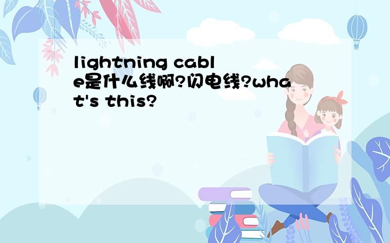 lightning cable是什么线啊?闪电线?what's this?