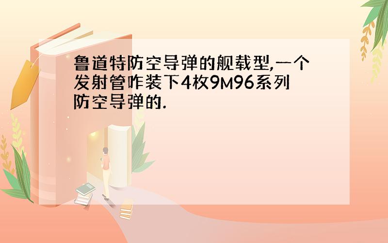 鲁道特防空导弹的舰载型,一个发射管咋装下4枚9M96系列防空导弹的.