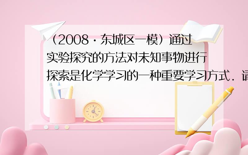 （2008•东城区一模）通过实验探究的方法对未知事物进行探索是化学学习的一种重要学习方式．请回答下列有关问题：