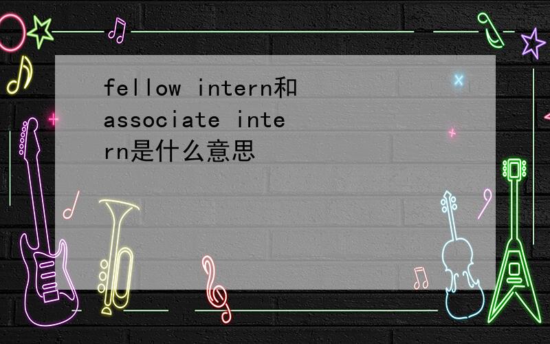 fellow intern和associate intern是什么意思