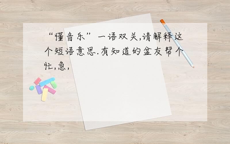 “懂音乐”一语双关,请解释这个短语意思.有知道的盆友帮个忙,急,