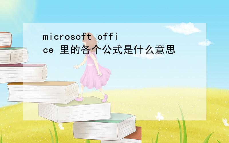 microsoft office 里的各个公式是什么意思