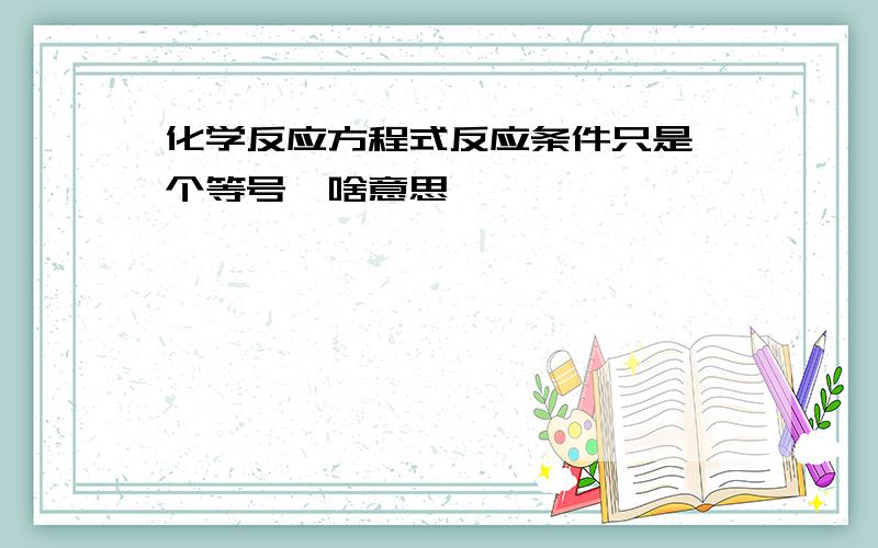 化学反应方程式反应条件只是一个等号,啥意思