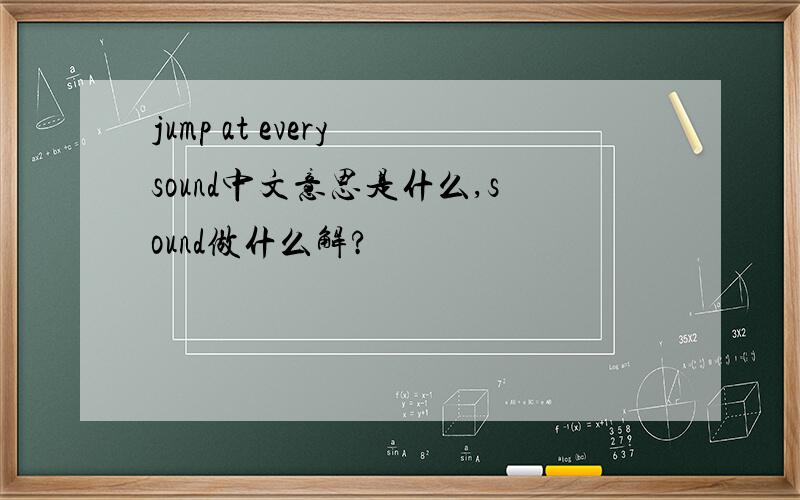 jump at every sound中文意思是什么,sound做什么解?