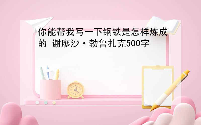 你能帮我写一下钢铁是怎样炼成的 谢廖沙·勃鲁扎克500字