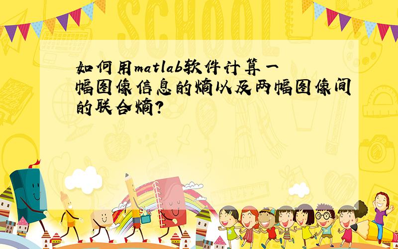 如何用matlab软件计算一幅图像信息的熵以及两幅图像间的联合熵?