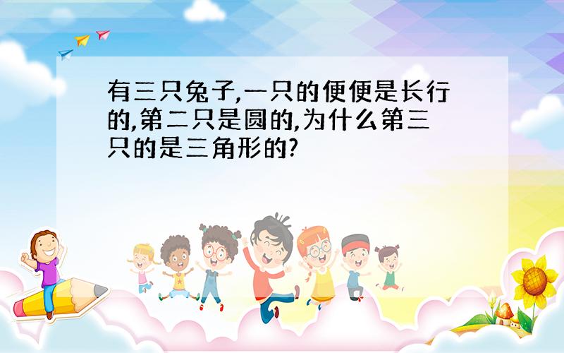 有三只兔子,一只的便便是长行的,第二只是圆的,为什么第三只的是三角形的?