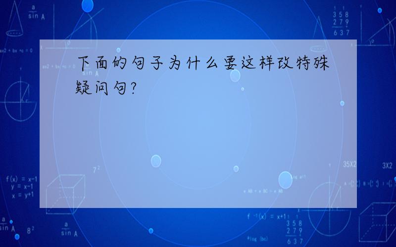 下面的句子为什么要这样改特殊疑问句?