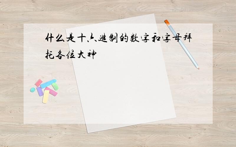 什么是十六进制的数字和字母拜托各位大神