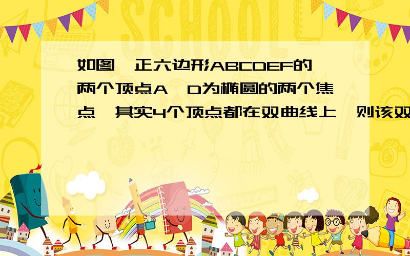 如图,正六边形ABCDEF的两个顶点A,D为椭圆的两个焦点,其实4个顶点都在双曲线上,则该双曲线的离心率