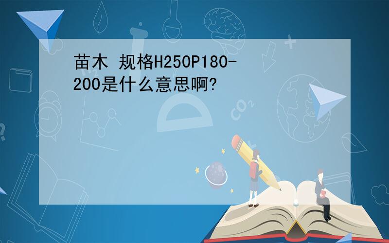 苗木 规格H250P180-200是什么意思啊?