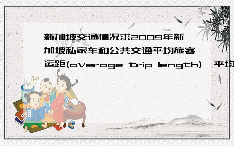 新加坡交通情况求2009年新加坡私家车和公共交通平均旅客运距(average trip length)、平均出行时间(a