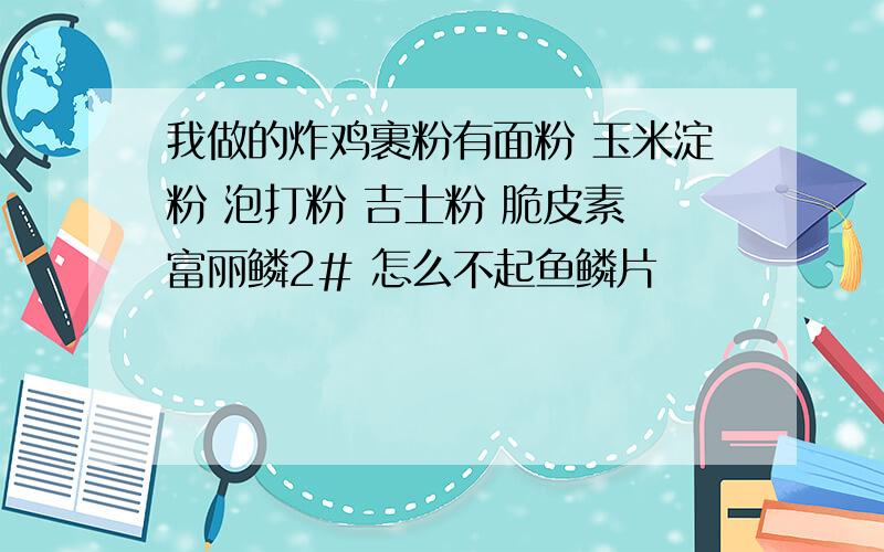 我做的炸鸡裹粉有面粉 玉米淀粉 泡打粉 吉士粉 脆皮素 富丽鳞2# 怎么不起鱼鳞片