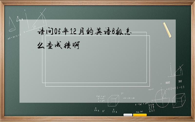 请问05年12月的英语B级怎么查成绩啊