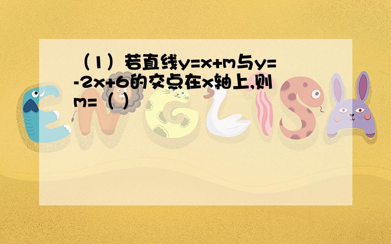 （1）若直线y=x+m与y=-2x+6的交点在x轴上,则m=（ ）