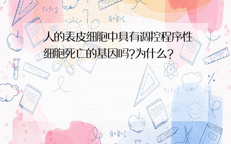 人的表皮细胞中具有调控程序性细胞死亡的基因吗?为什么?